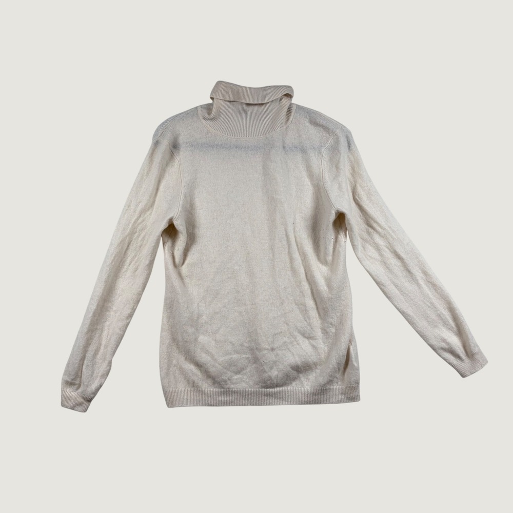 Charter Club Turtleneck Sweater Womens Luxury 100% Cashmere Large Ivory Cream